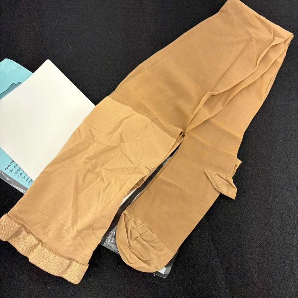 Lot 2 VTG NEW National Fine Hosiery‎ S 4472 Natural B Compression Pantyhose USA
